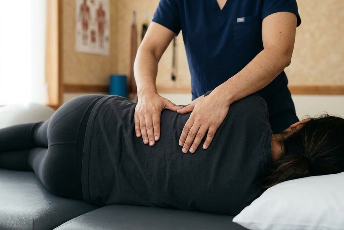 Clinical side-lying thoracic facet joint mobilization and rotational realignment for mid back pain at Zen Physiotherapy Clinic Nashik