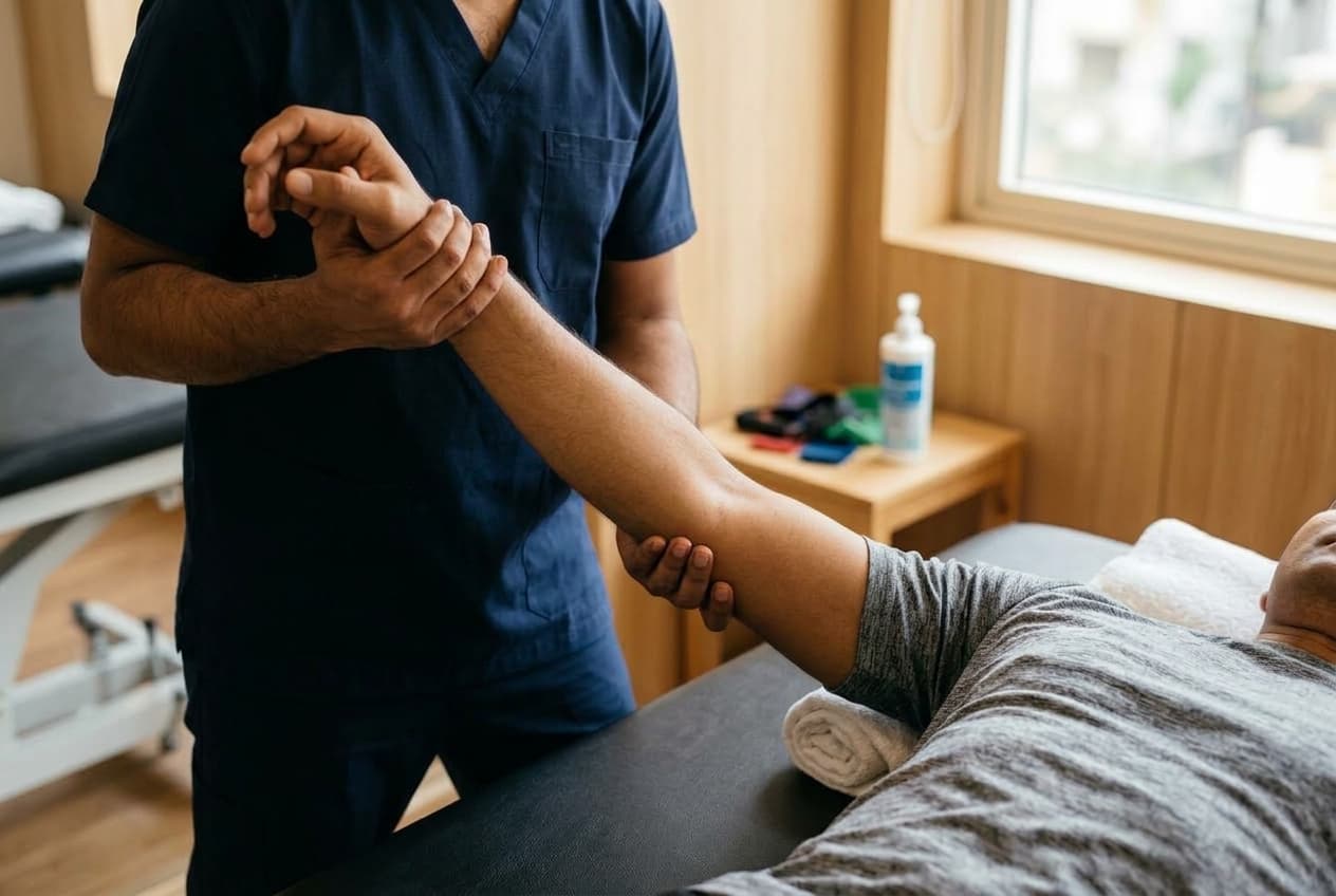 Supine shoulder rhythmic perturbation and neuromuscular joint stabilization for shoulder instability at Zen Physiotherapy Clinic Nashik
